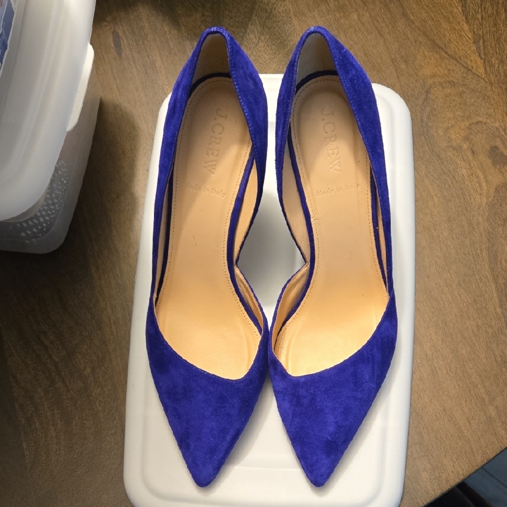 J. Crew Vibrant Blue Suede Heels